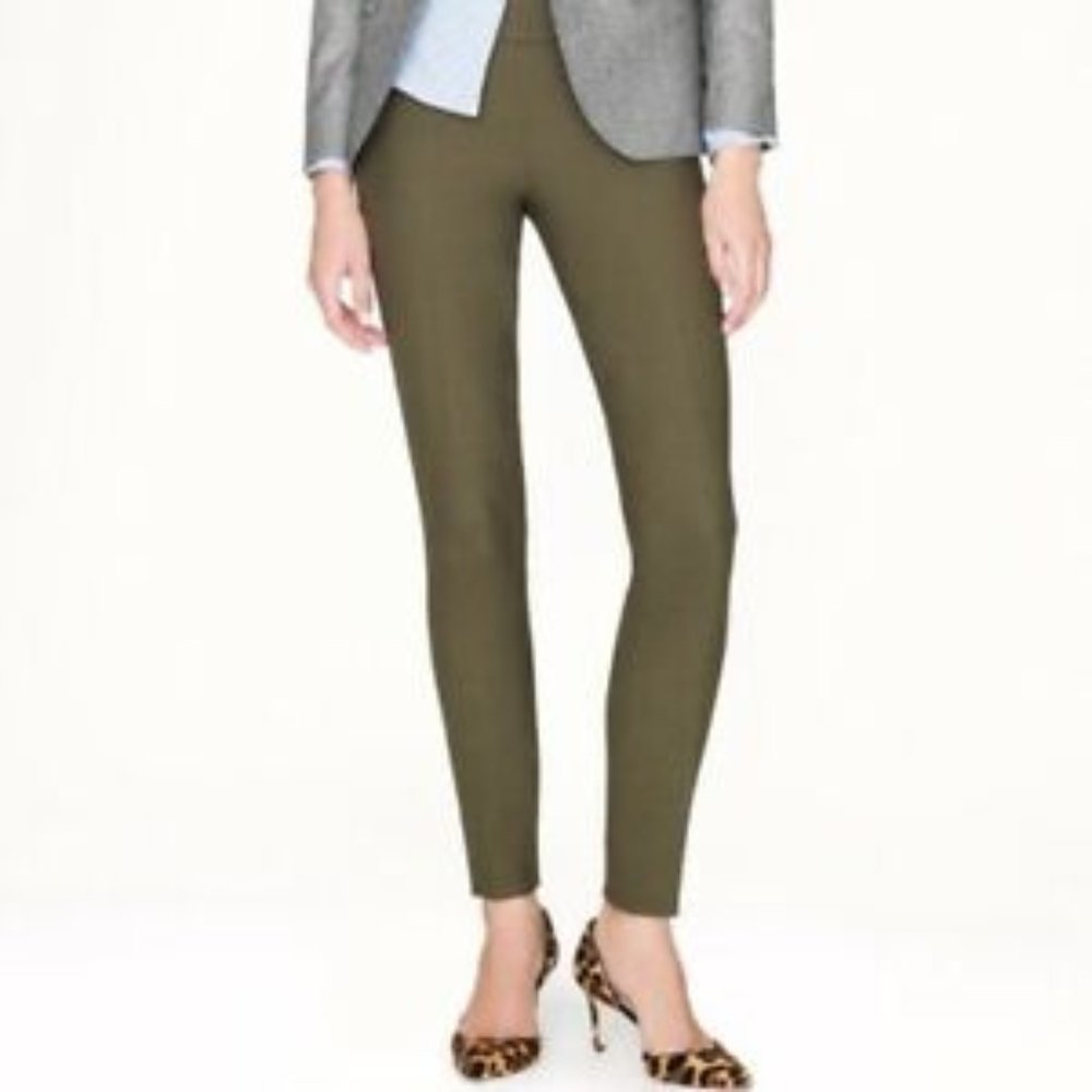 J. Crew Minnie Olive Green Slim Trouser Bi-Stretch Pants Sz. 2